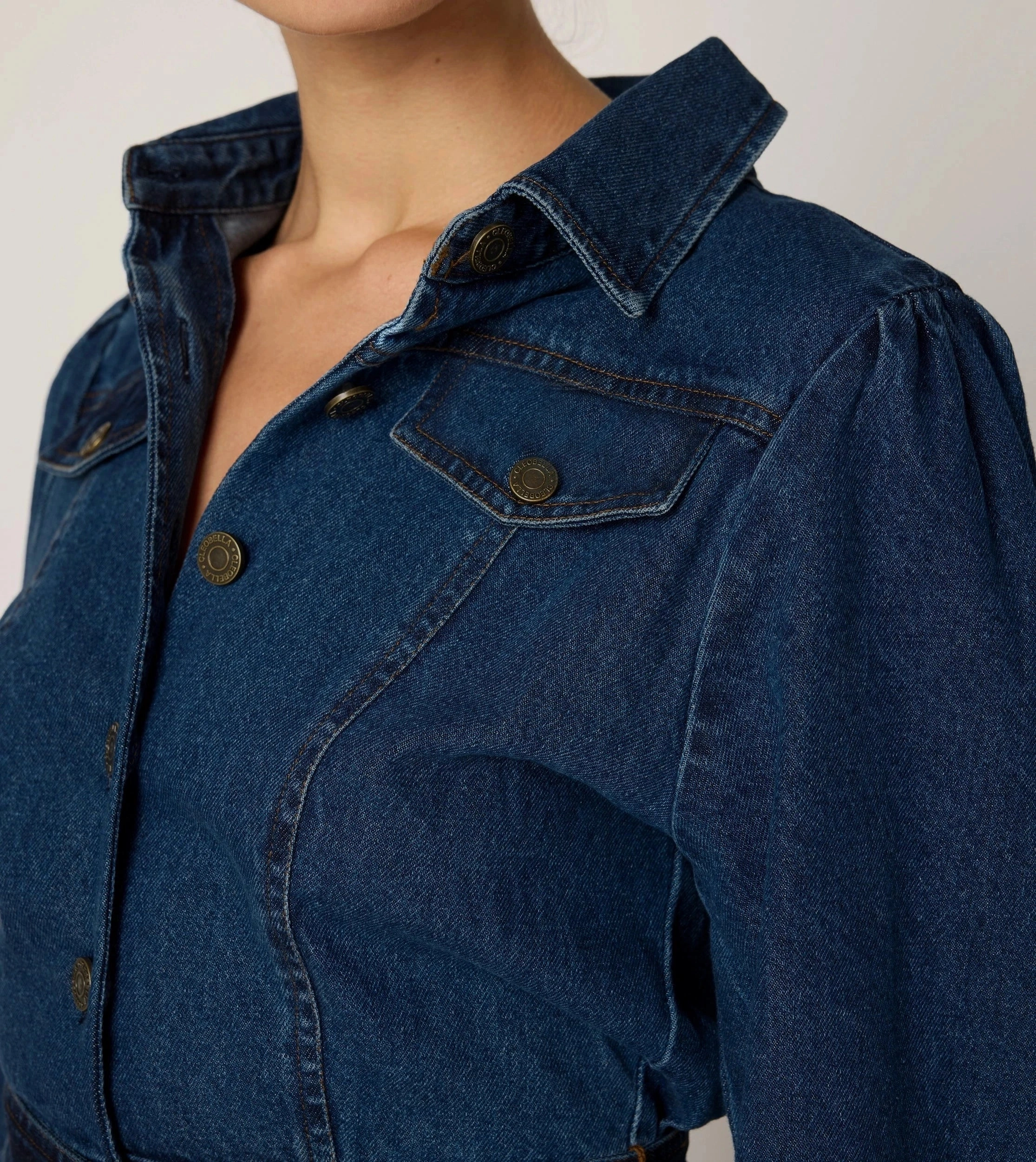 Hybrid Fabric Blend Naya Midi Dress | Denim