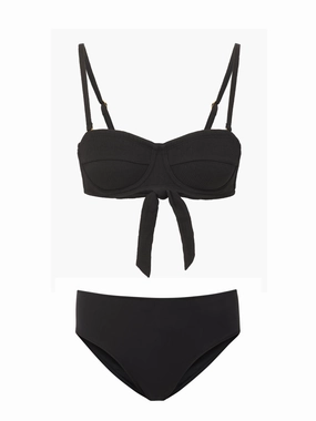 Water Activities Pastel-Shade Nellie Top   Classic Midrise Bottom in Black Texture