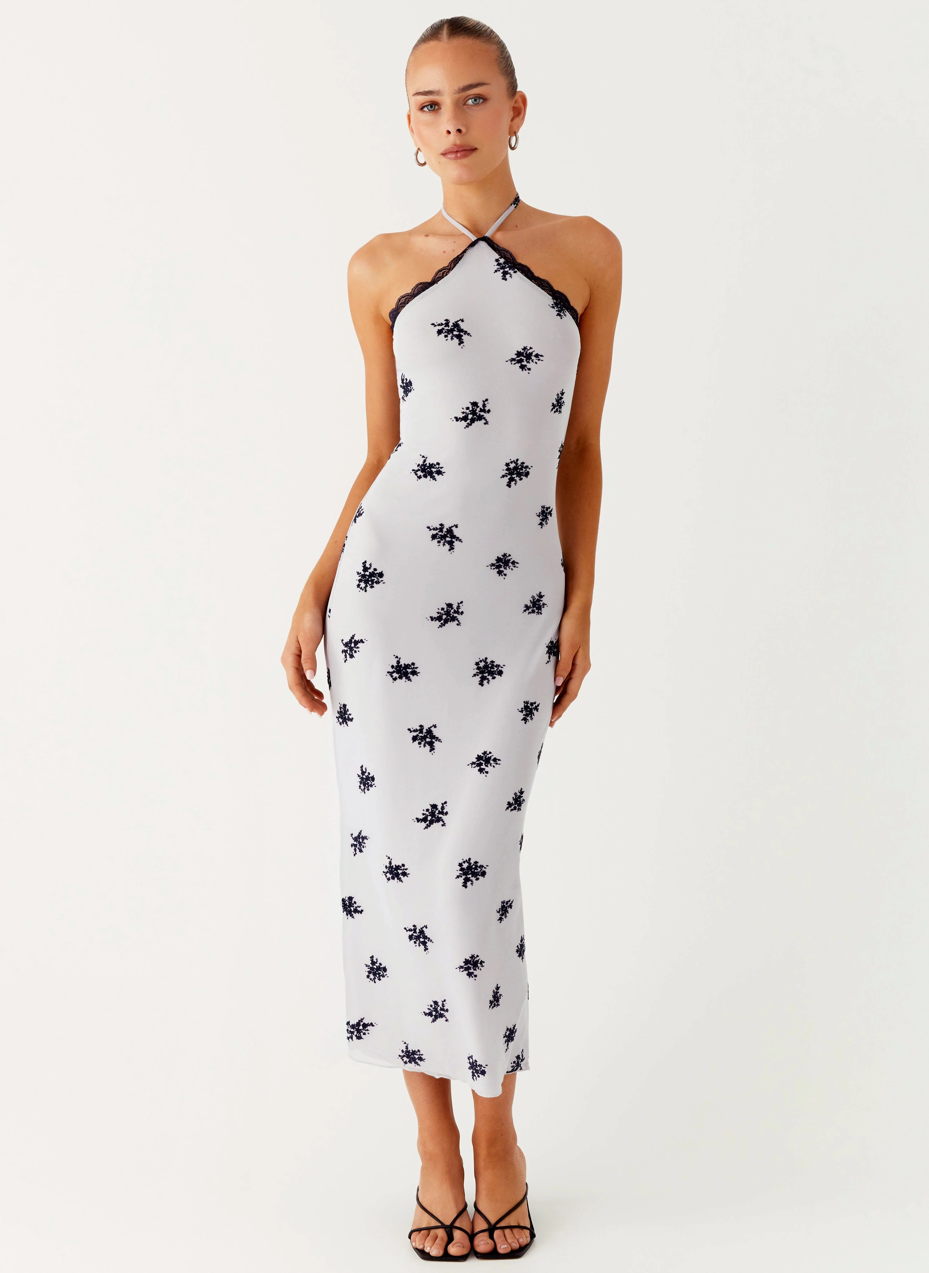 Special-Occasion Bright Appeal Nestel Flock Halter Midi Dress - Lilac