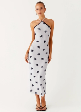 Special-Occasion Bright Appeal Nestel Flock Halter Midi Dress - Lilac