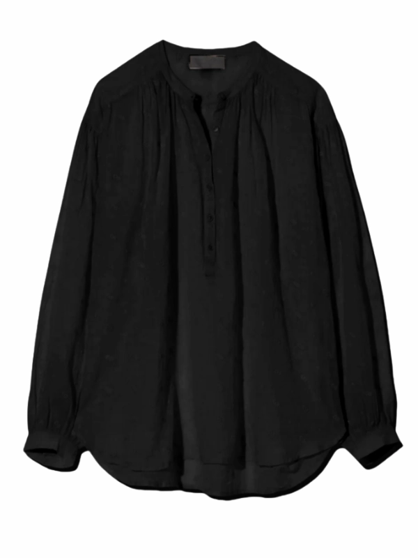 YarnDyed Stripes Neville Blouse in Black