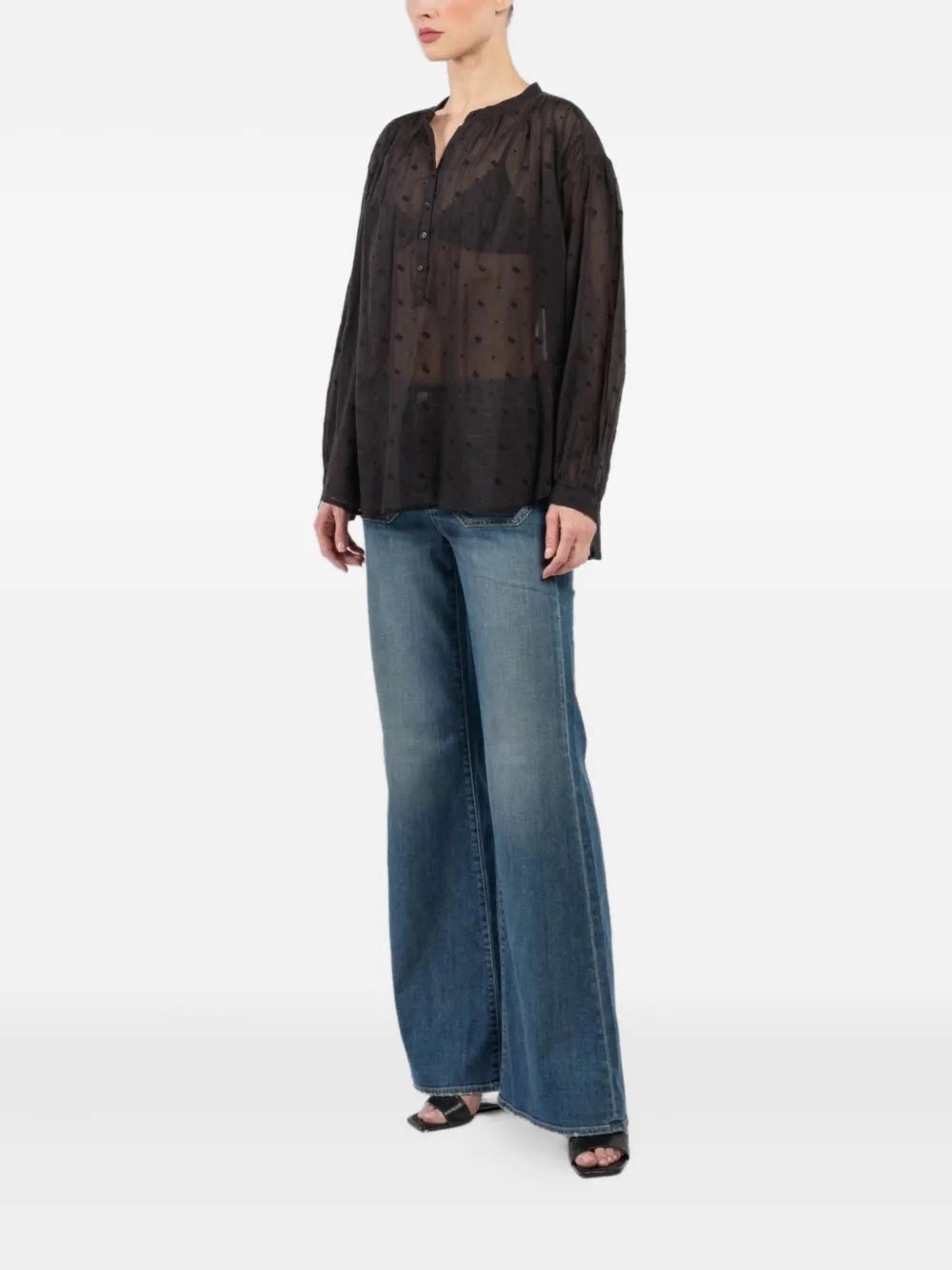 Neville Blouse in Black Airflow Ventilation Zones Comfortable Layer