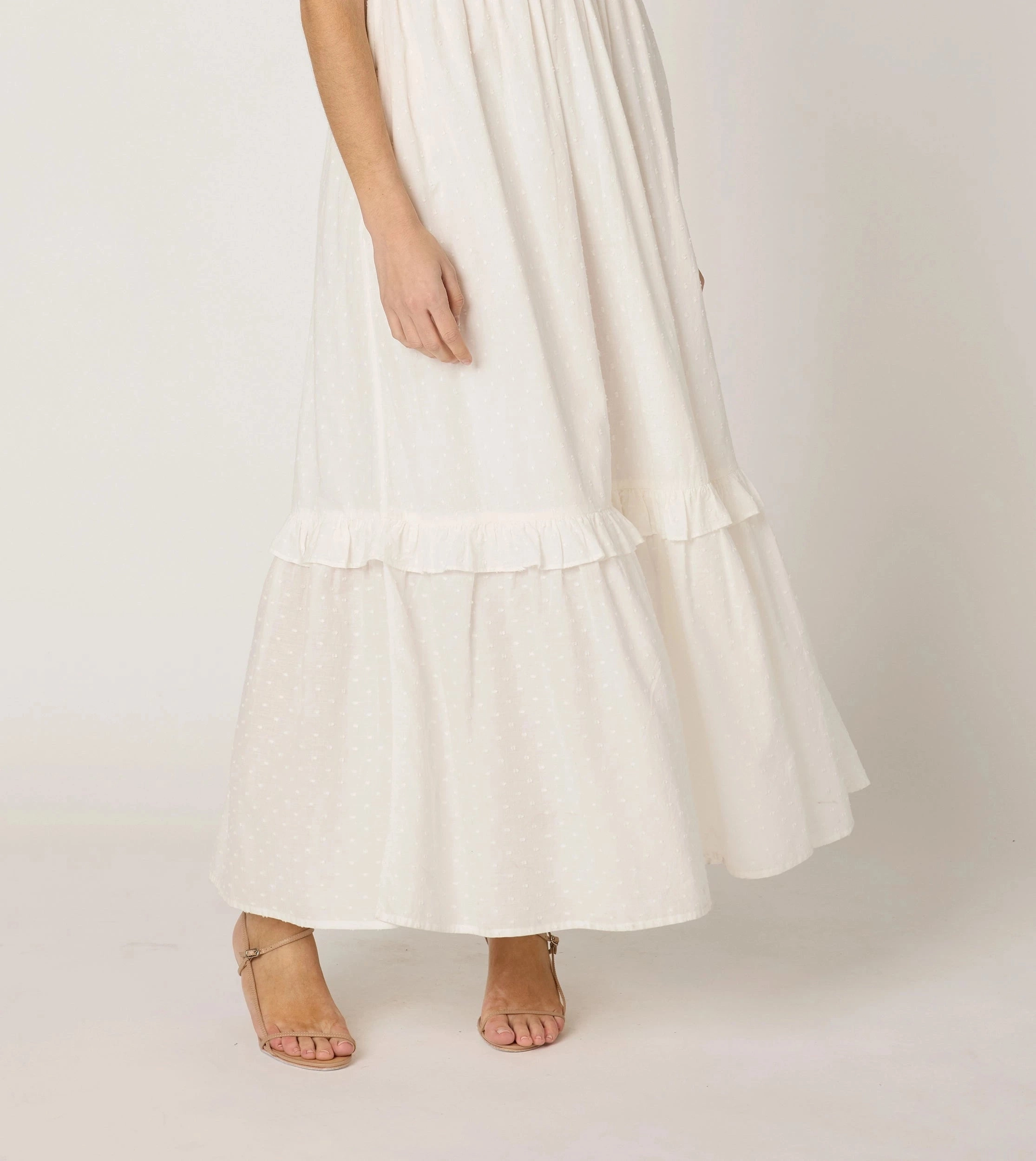 Buckle-Detail Artistic Shape Nica Maxi Dress | Ivory