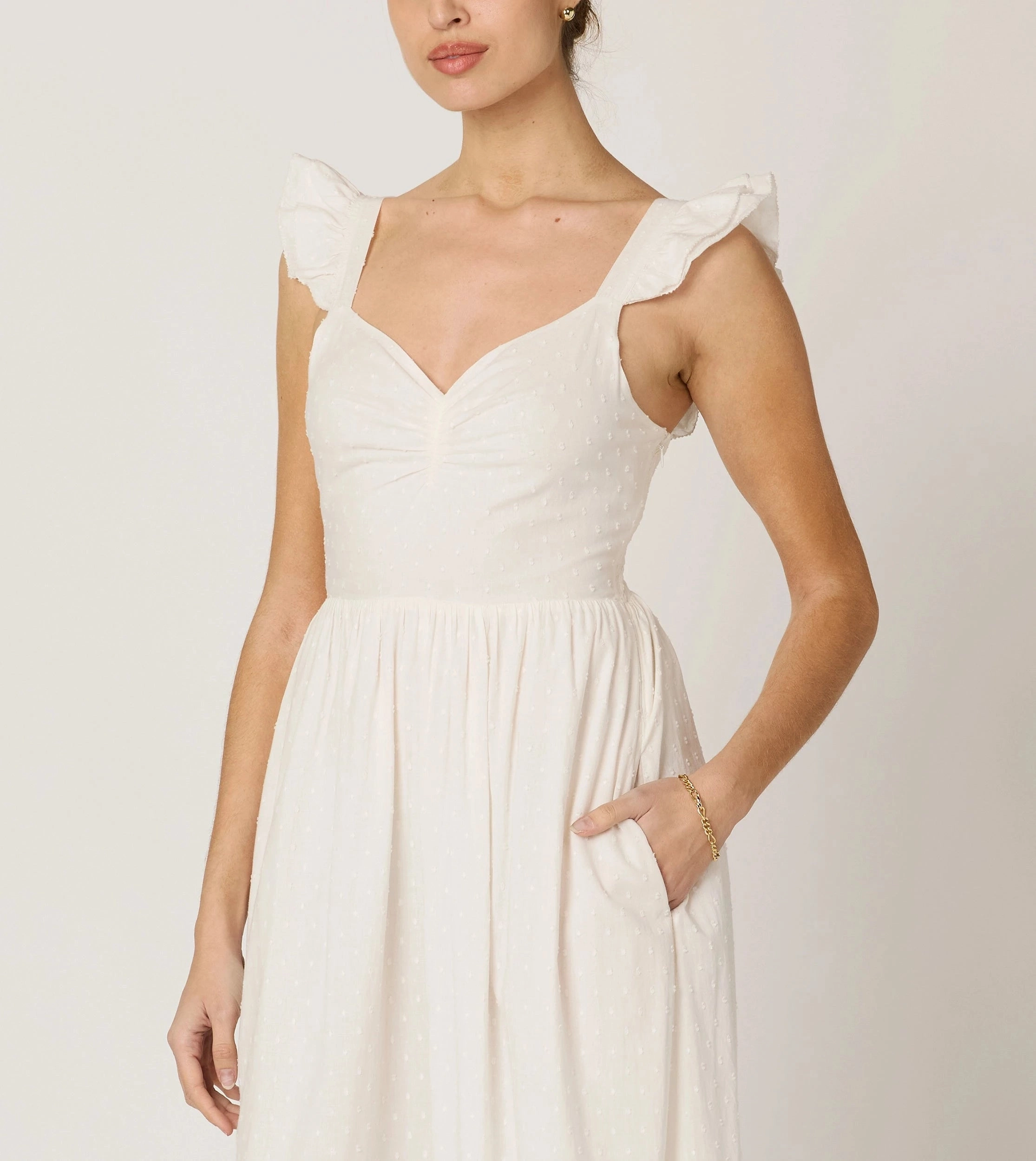 Nica Maxi Dress | Ivory Layered Ventilation Zones ReinforcedShoulders