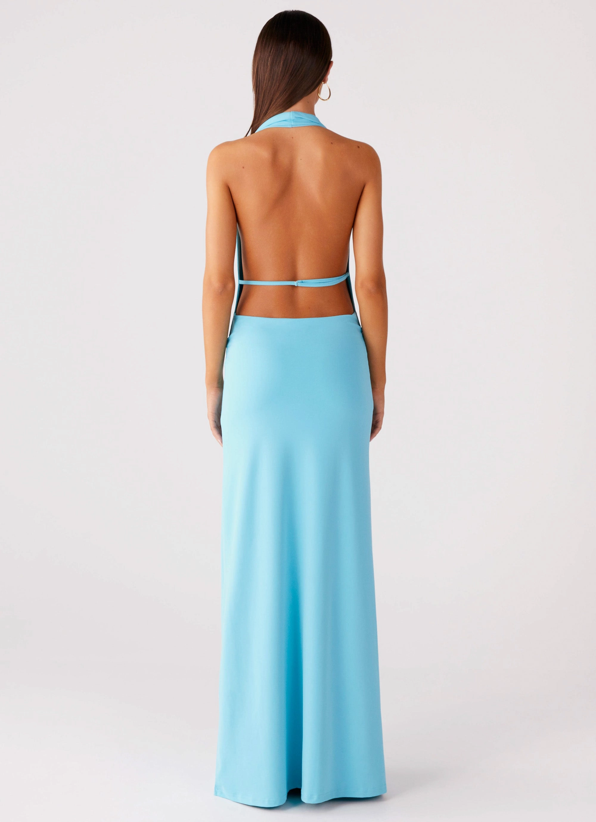 Driftwood Cowl Maxi Dress - Turquoise Easy Vibe