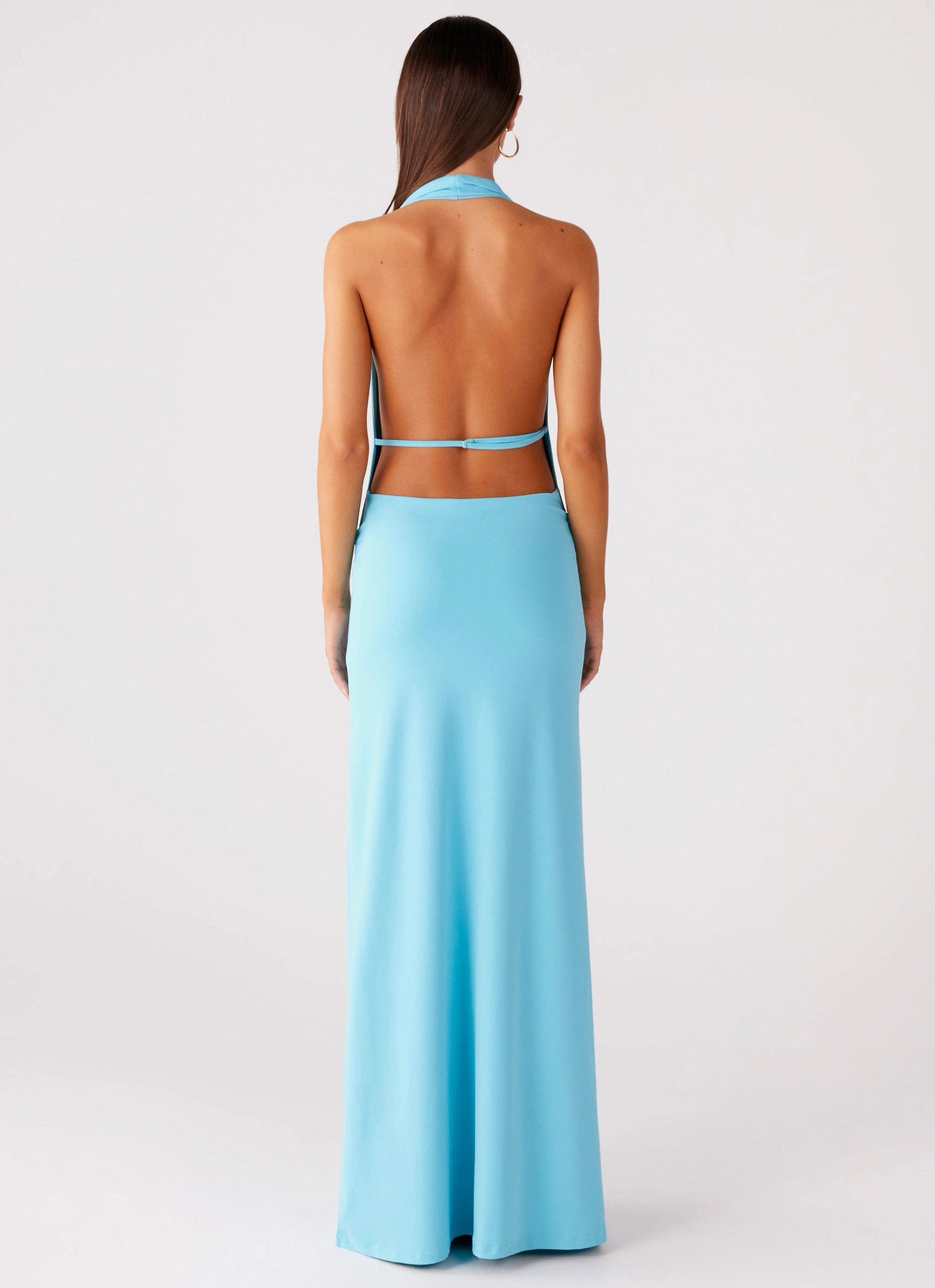 Driftwood Cowl Maxi Dress - Turquoise Flattering Look Wear