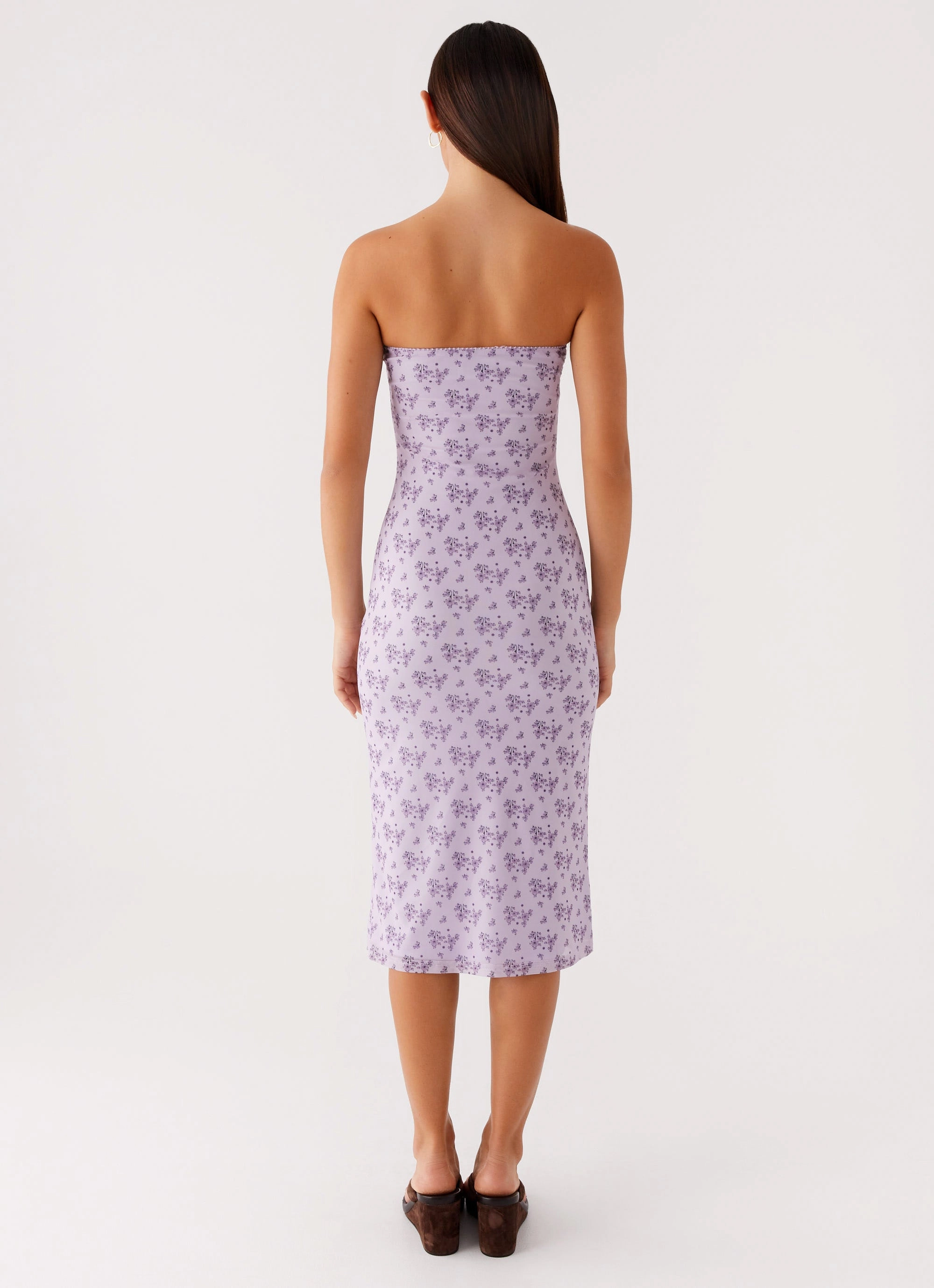Keila Strapless Midi Dress - Lavender Meadow Sophisticated Appeal