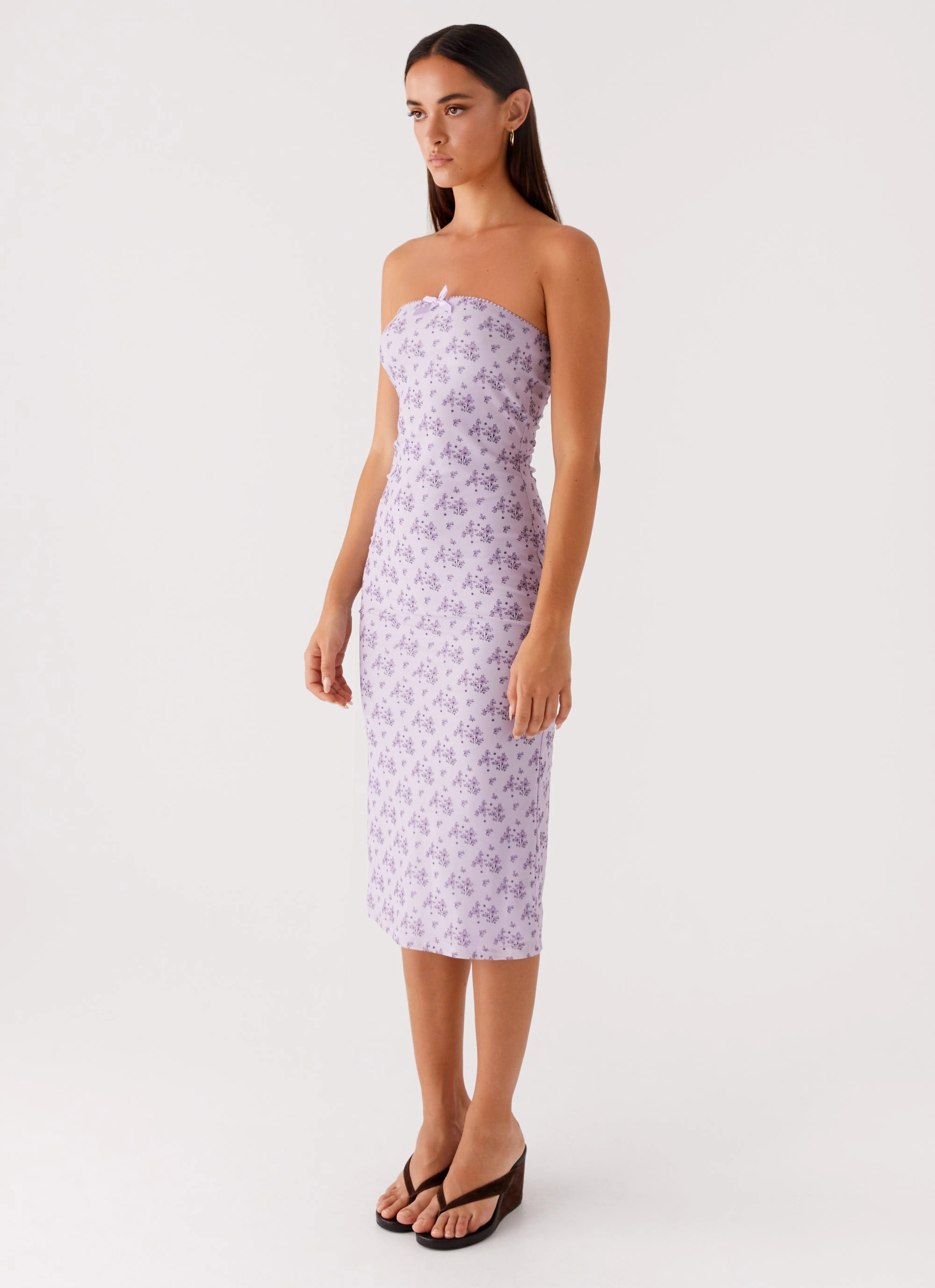Harmonious Layers Keila Strapless Midi Dress - Lavender Meadow