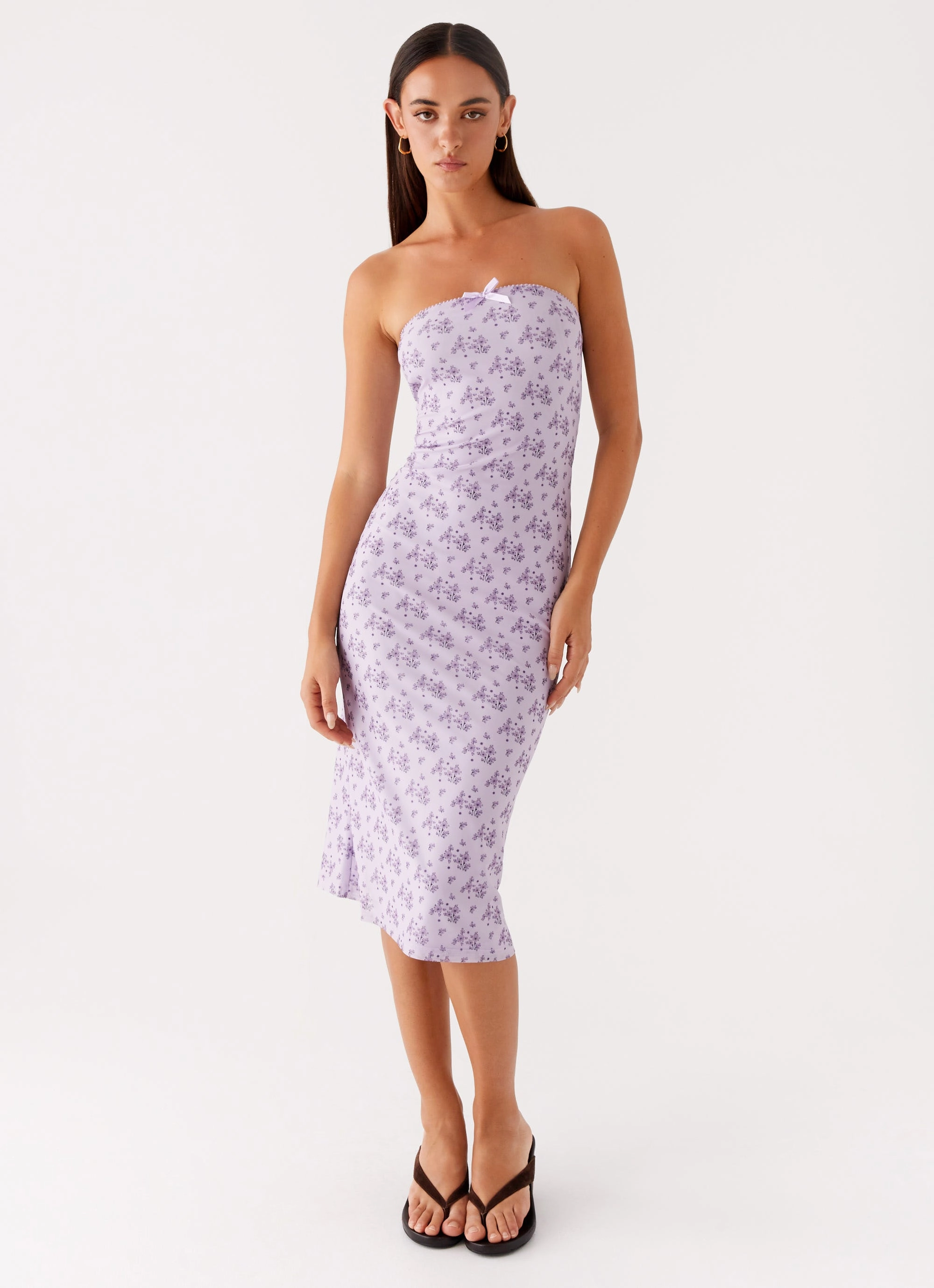 Keila Strapless Midi Dress - Lavender Meadow Chilly Wear All Time
