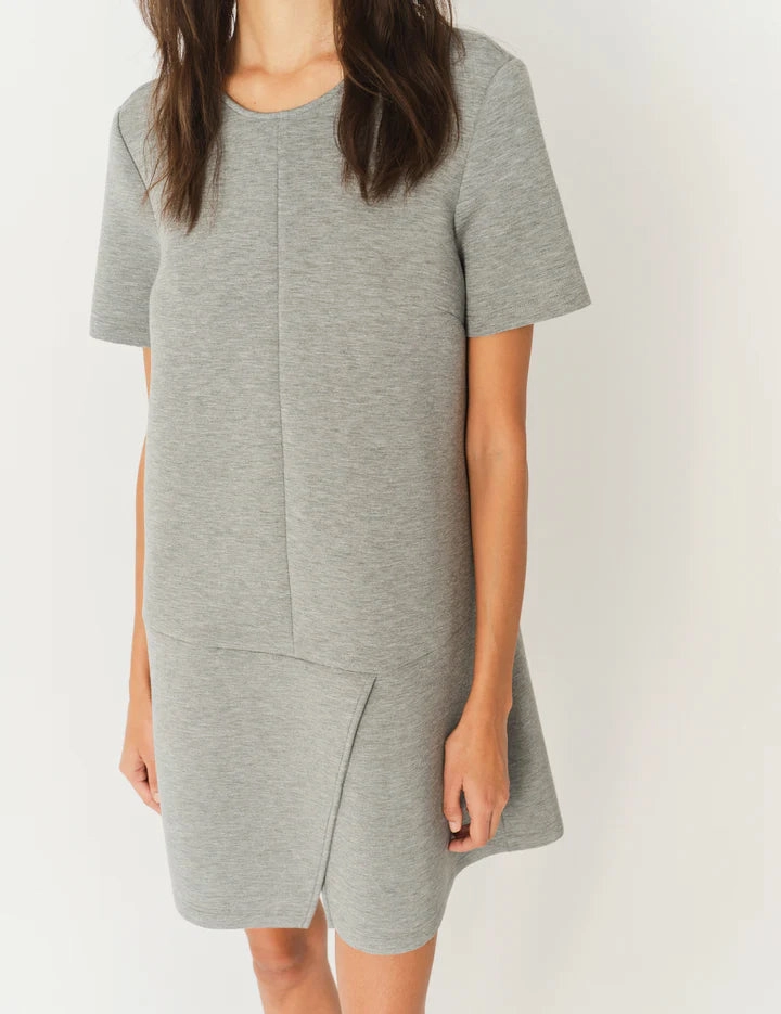 Relax Line Bold Look Nice Mini Dress in Grey Melange