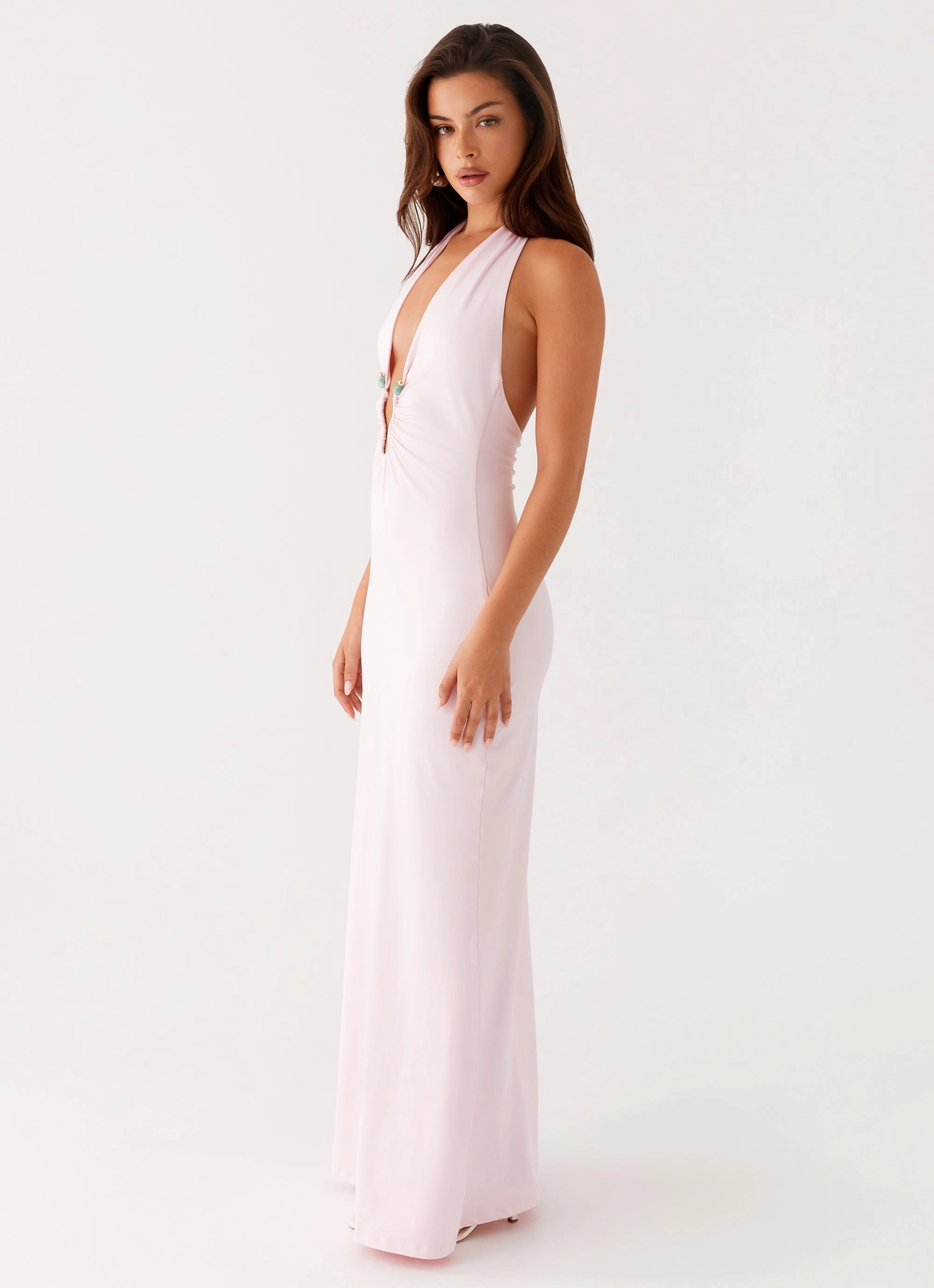 Cozy Mood Striped-Pattern Nicola Maxi Dress - Pink