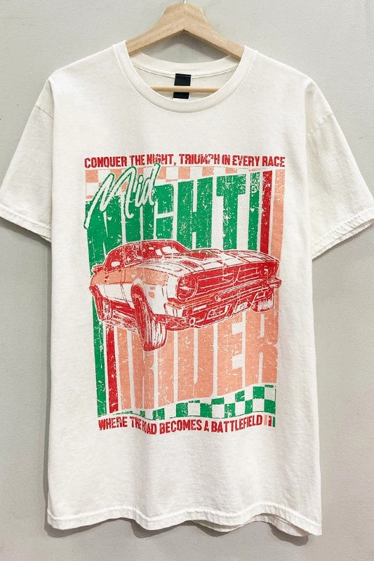 Night Rider Graphic Tee S-XL Fade Resistant Dye Reflective Accent Trim