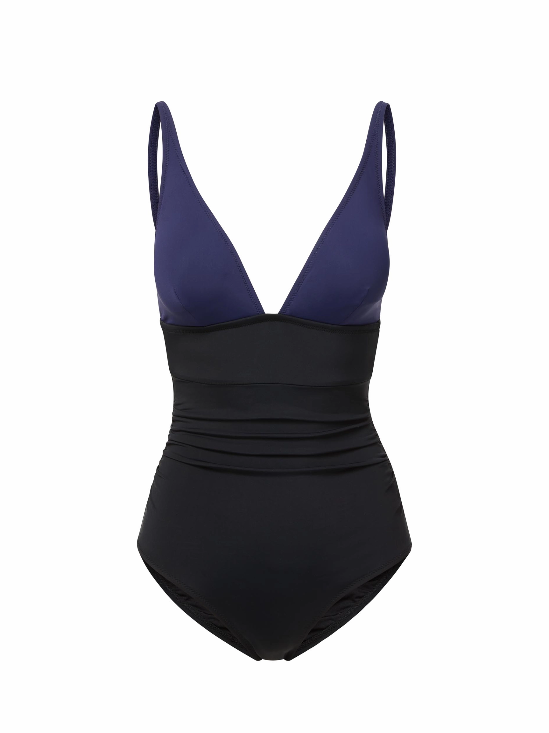 Niki One Piece Navy/Black Colorblock Satin Sporty Appeal