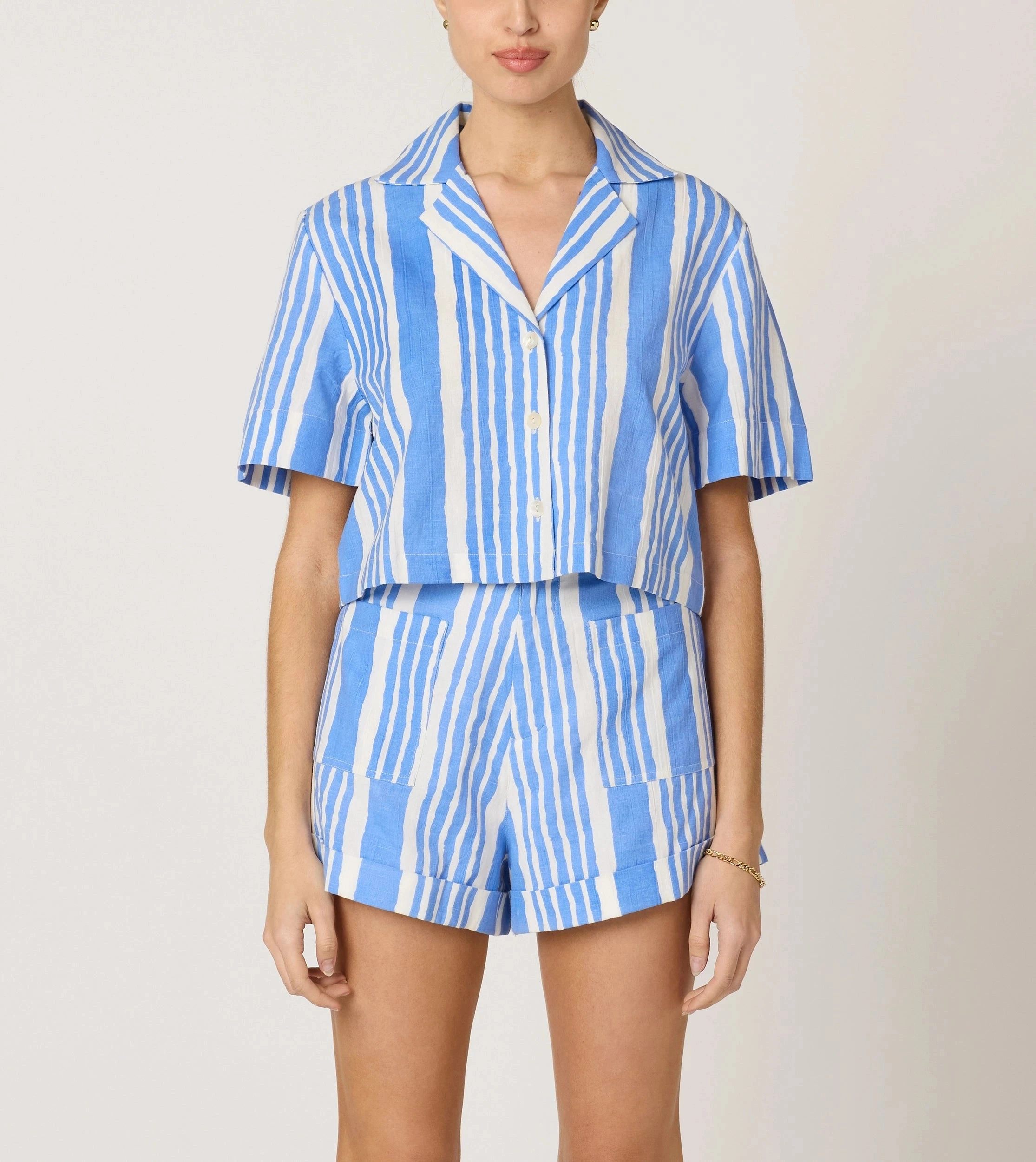 EcoFriendly Dye Niko Short | Blue Vecchio Stripe
