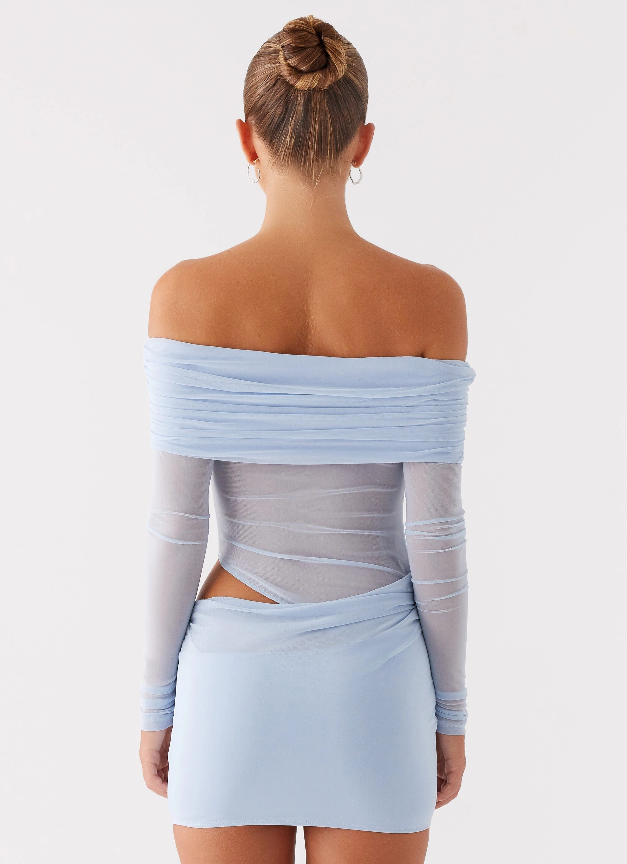 No Doubt Mini Dress - Blue Texture Blend Basic Mood