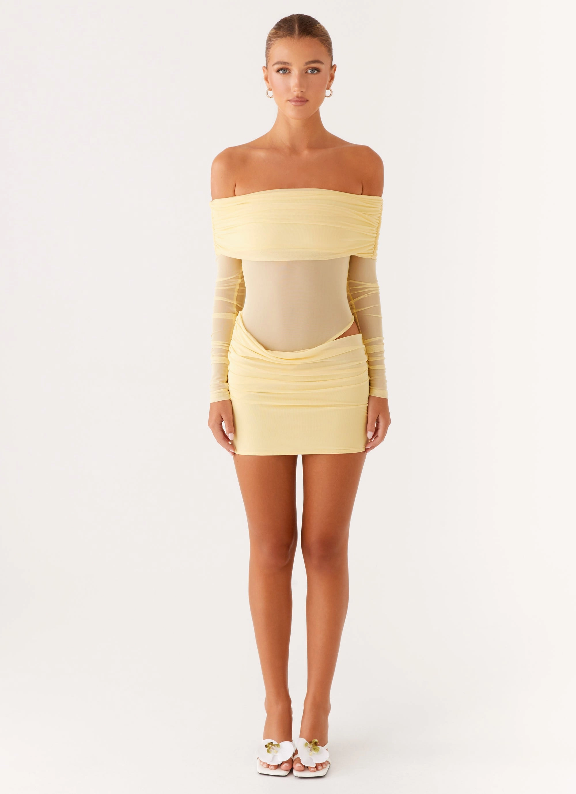 No Doubt Mini Dress - Yellow Trend Texture