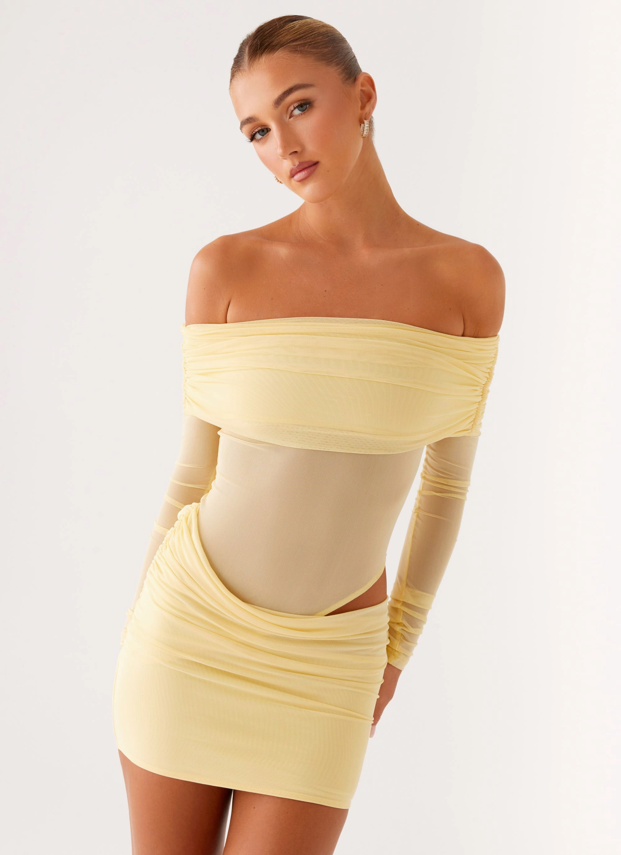 No Doubt Mini Dress - Yellow Upgrade-Option Party Perfect
