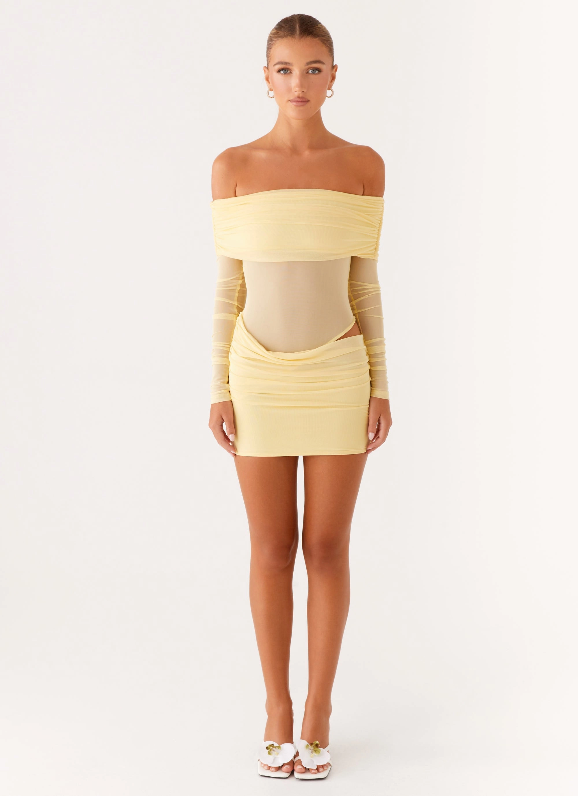 No Doubt Mini Dress - Yellow Sleek Vibe