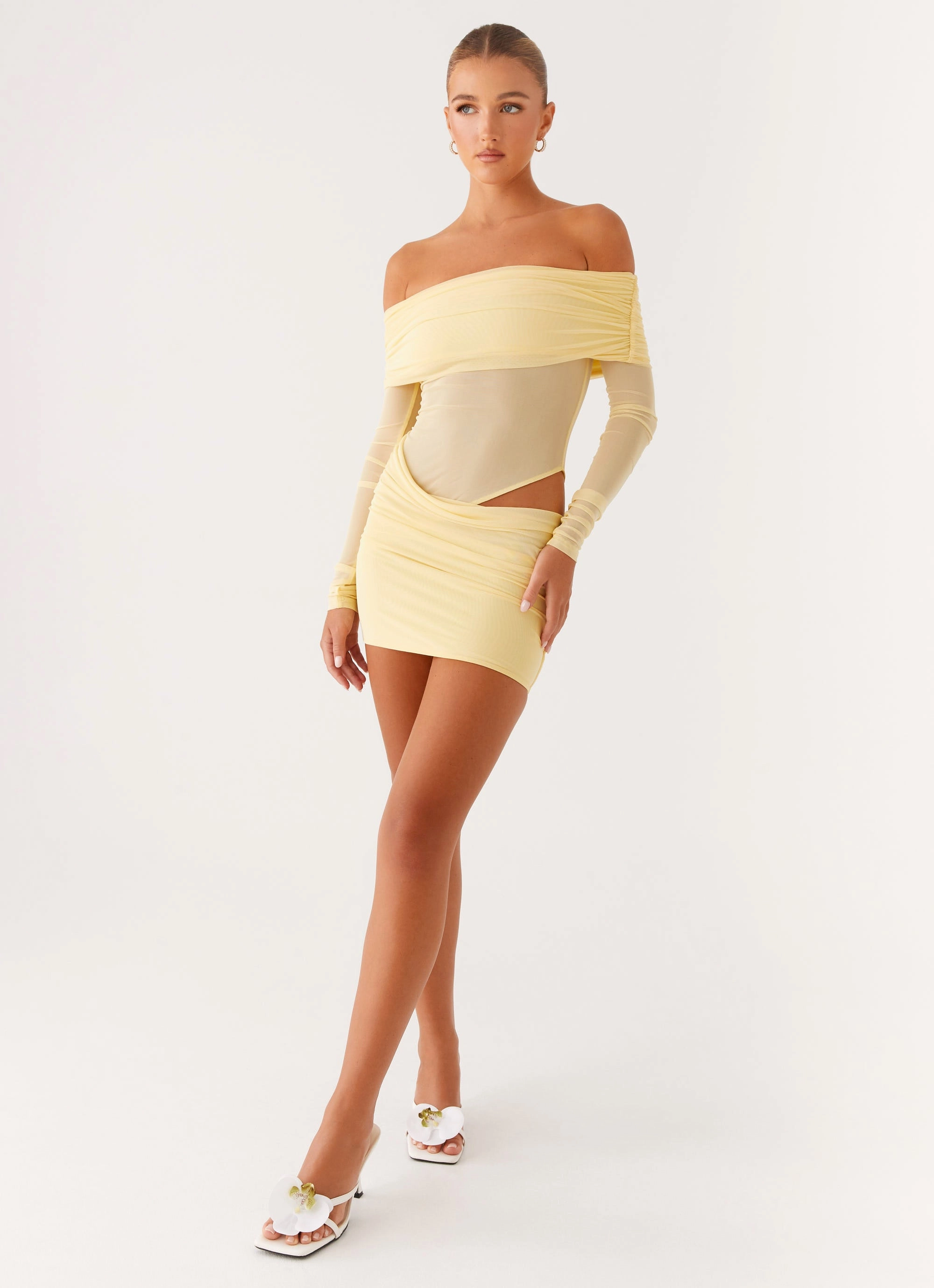 No Doubt Mini Dress - Yellow Classic Look Skirt Flare