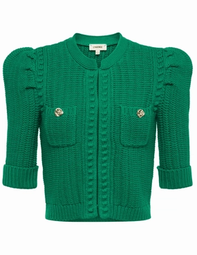 Hypoallergenic Lining L'AGENCE Delilah Cropped Textured Cardigan