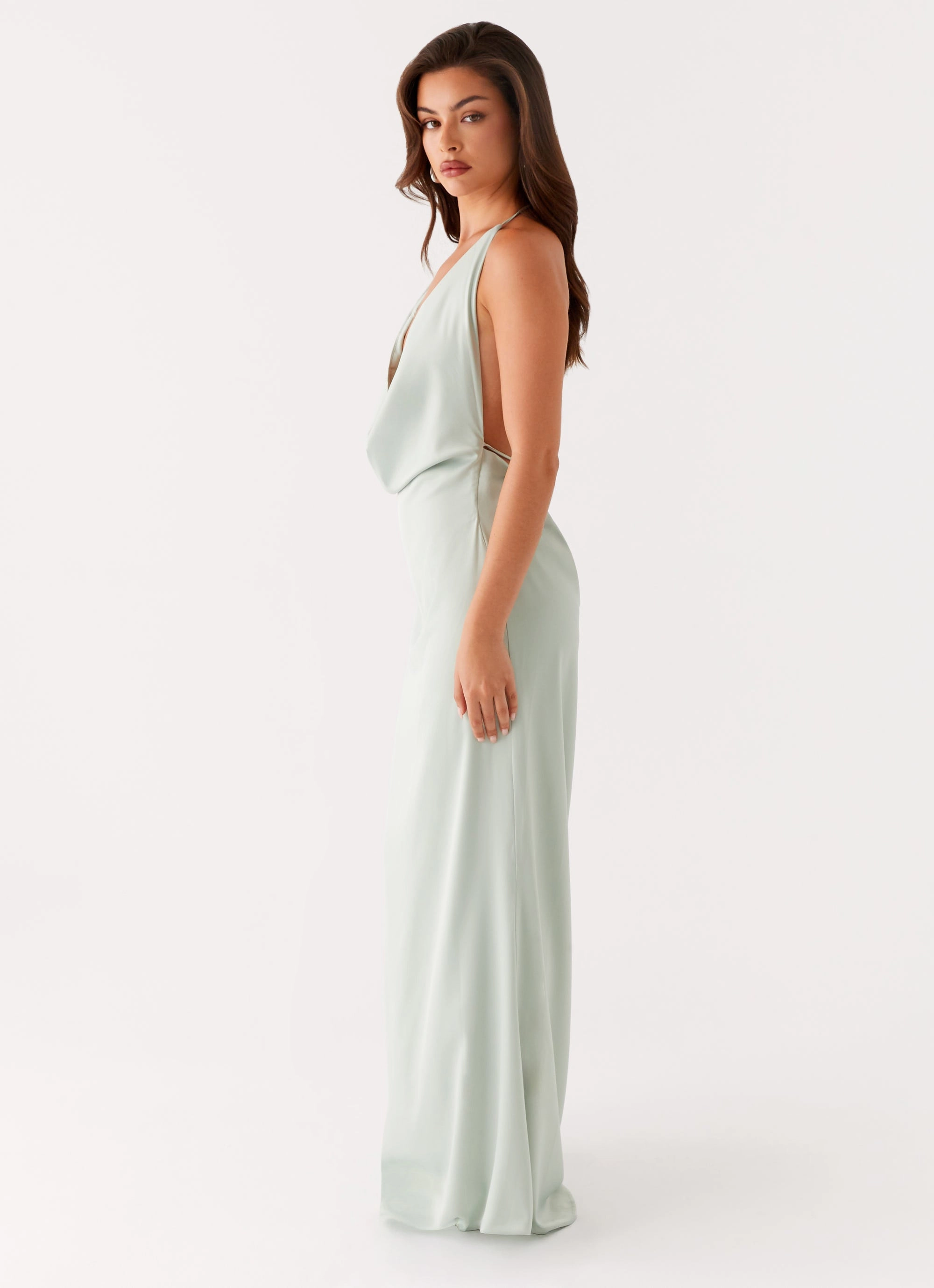 Noemi Maxi Dress - Sage Minimal Motion Calm Shine