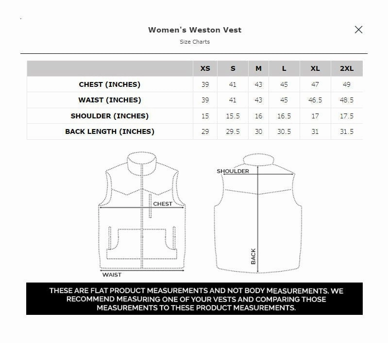 STS Ranchwear Womens Weston Vest Denim Poly/Spandex Fleece Vest Soft Comfort Design Temperature Regulating Lining