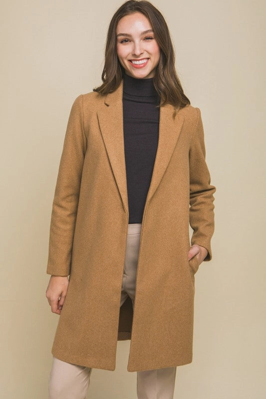 Rainy Day Option Lori JQ Fleece Long Line Coat S-XL
