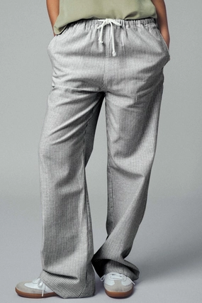 Soft and Cozy Lounge About Pinstripe Pants - Black