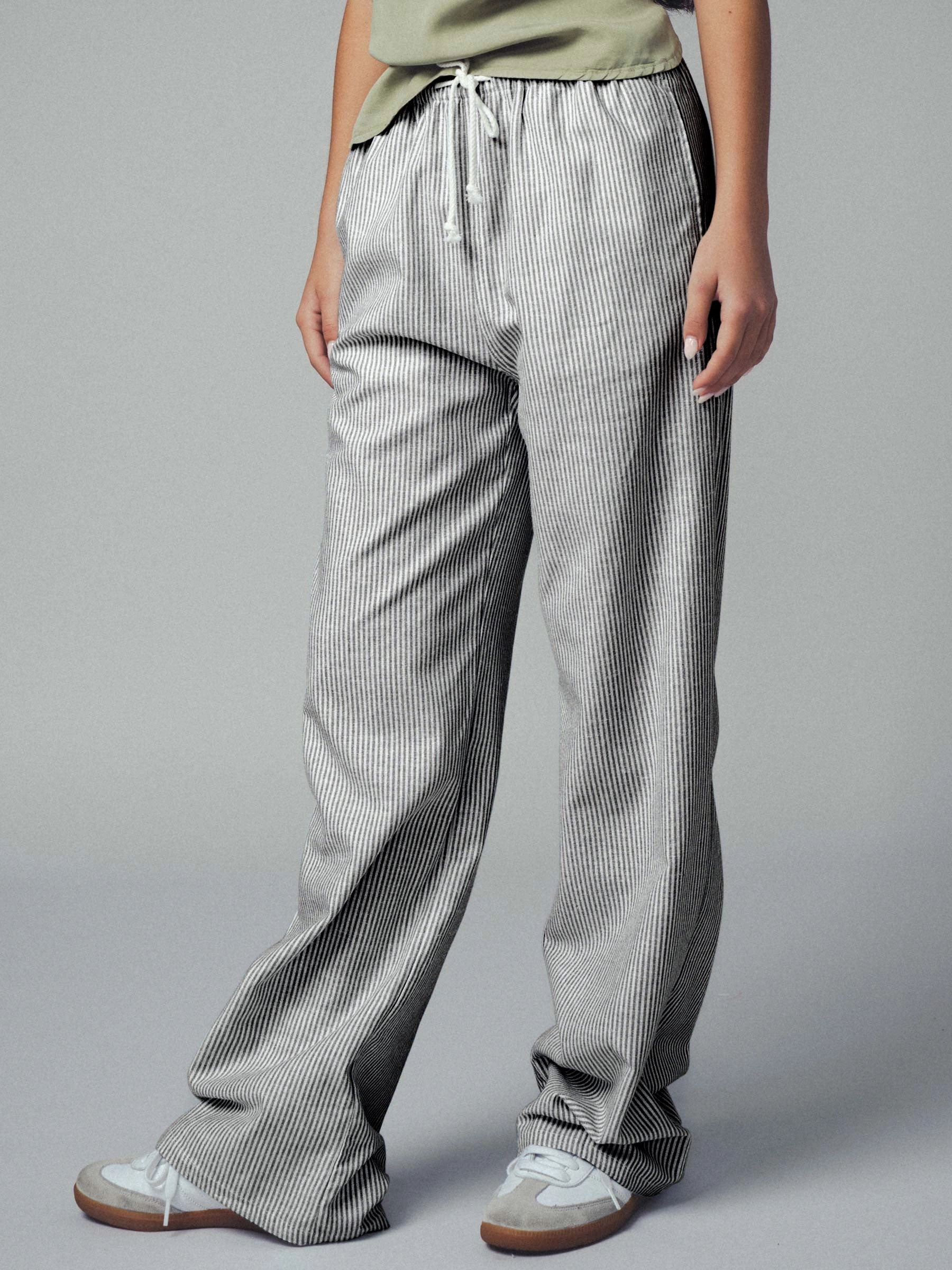 Active Fit Lounge About Pinstripe Pants - Black