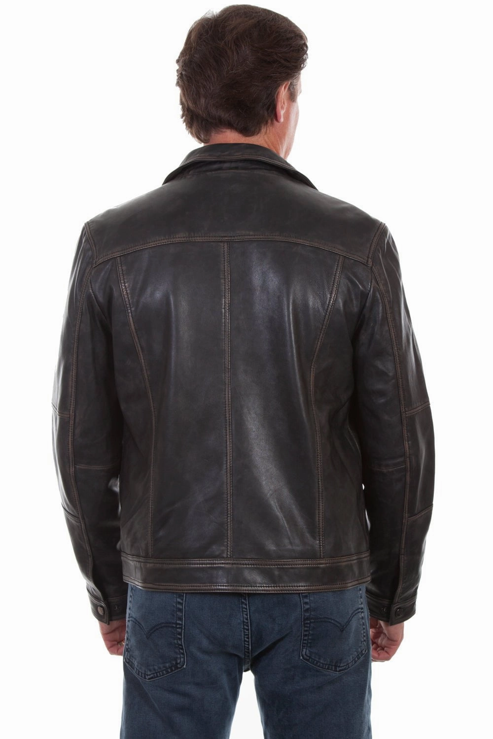 Scully Mens Black Leather Zip Vintage Jacket Dry Fast