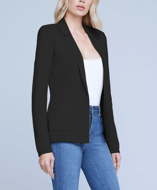 L'Agence Lacey Knit Blazer quick dry Stylish Waistband