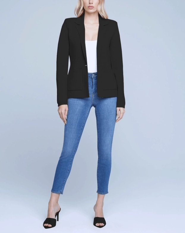 L'Agence Lacey Knit Blazer Versatile Fit Layer