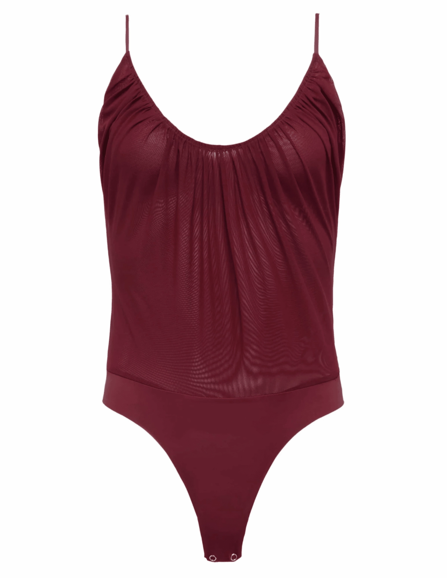 L'AGENCE Gelina Ruched Scoop-Neck Bodysuit AdjustableClosure DropShoulderConstruction