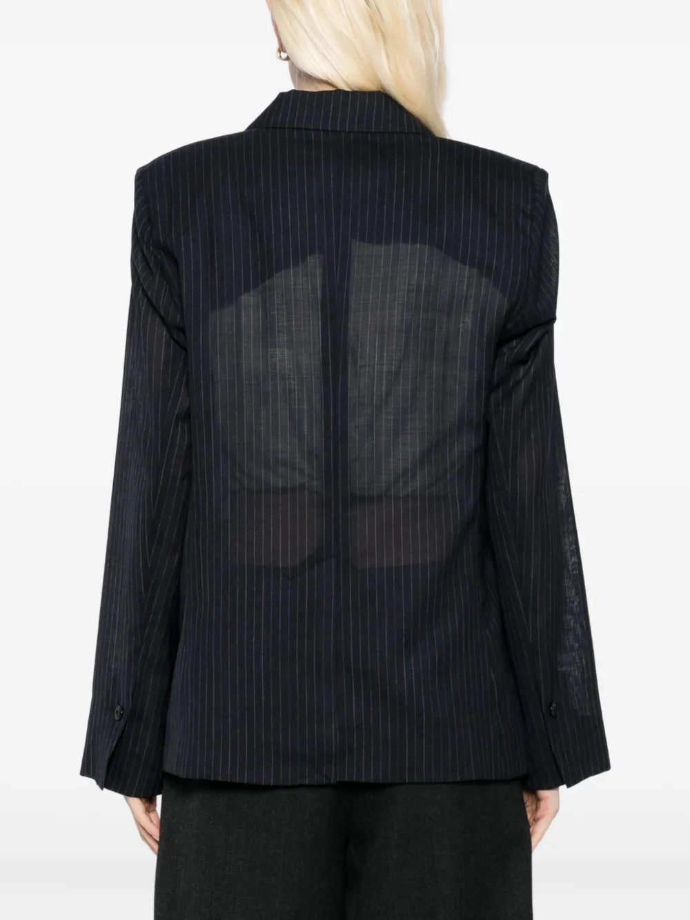 Unlined Husband Blazer in Midnight/White Sleek Layers