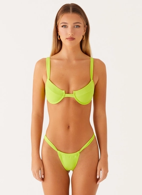 Airlie Scrunch Bikini Bottoms - Sunny Lime UV protection coating