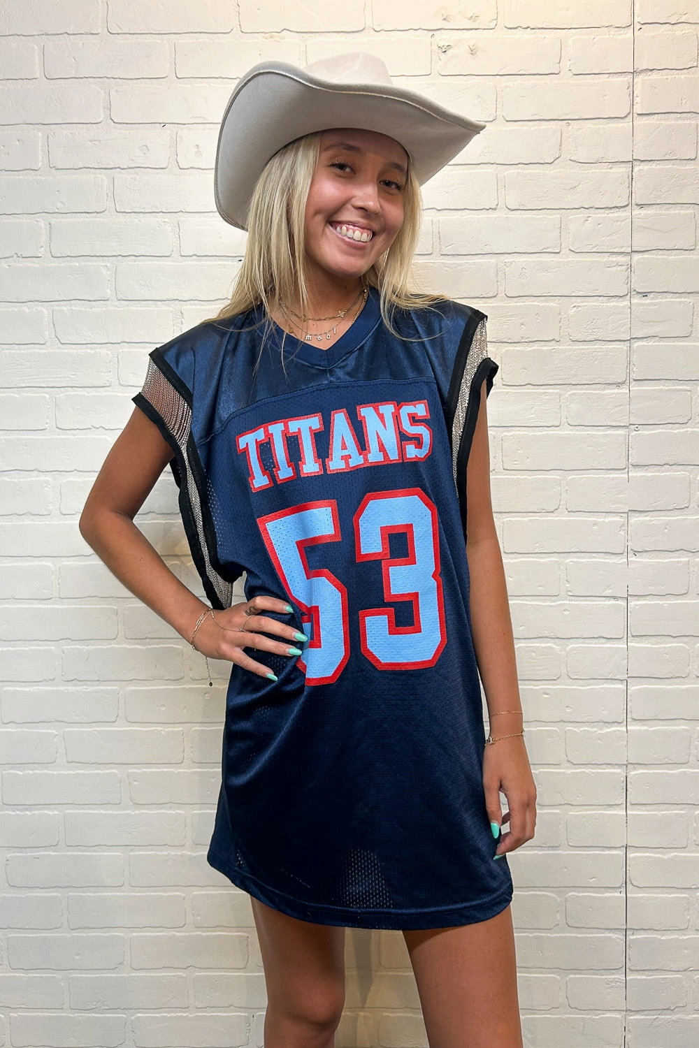 Titans Double-Sided Chain Jersey Flattering Drape Classic Polo