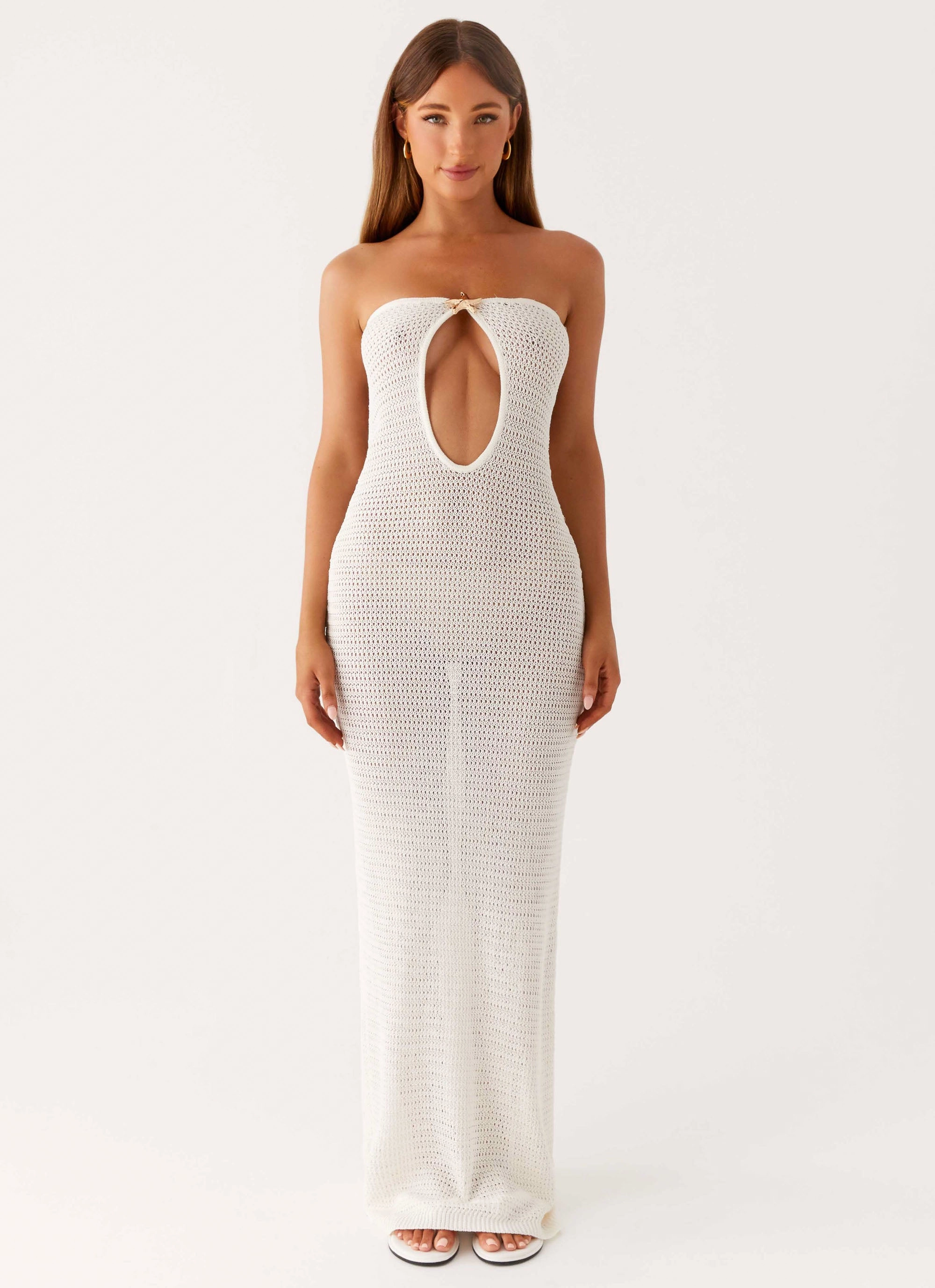 Seafoam Maxi Dress - Ivory Beadwork Sleek Wear