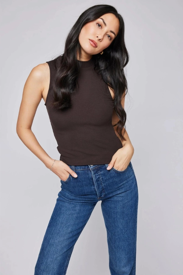 Suri Ribbed Tank Durable Reinforced Elbows Hidden Zipper Closure