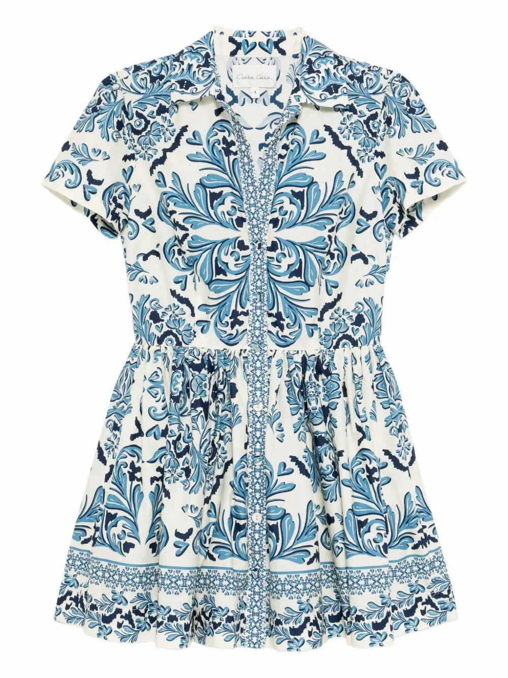 Durable Reinforced Elbow Patches Noor Mini Dress in Saltaire Light Blue