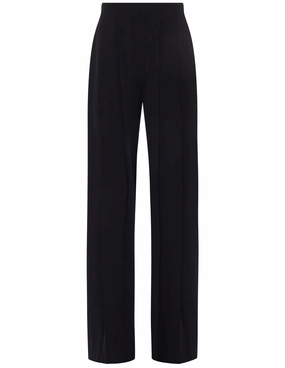 Detachable belt L'AGENCE Nova Pleated Wide Leg Pant in Black