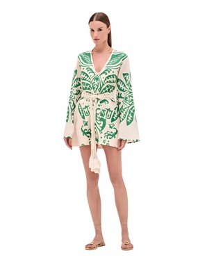 Noriko Dress in Emerald Palm Nature Inspired