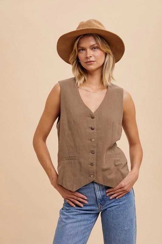 NOVA COTTON LINEN BLEND VEST harsh environment use short term lease