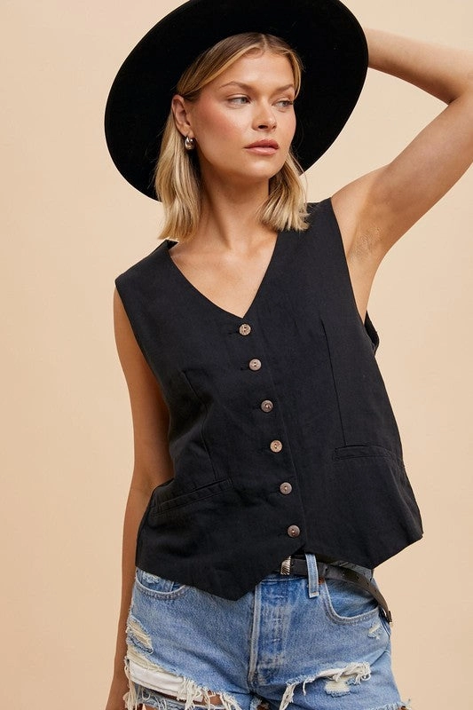 Compression Resistant Insulation Fire Retardant Treated Fabric NOVA COTTON LINEN BLEND VEST