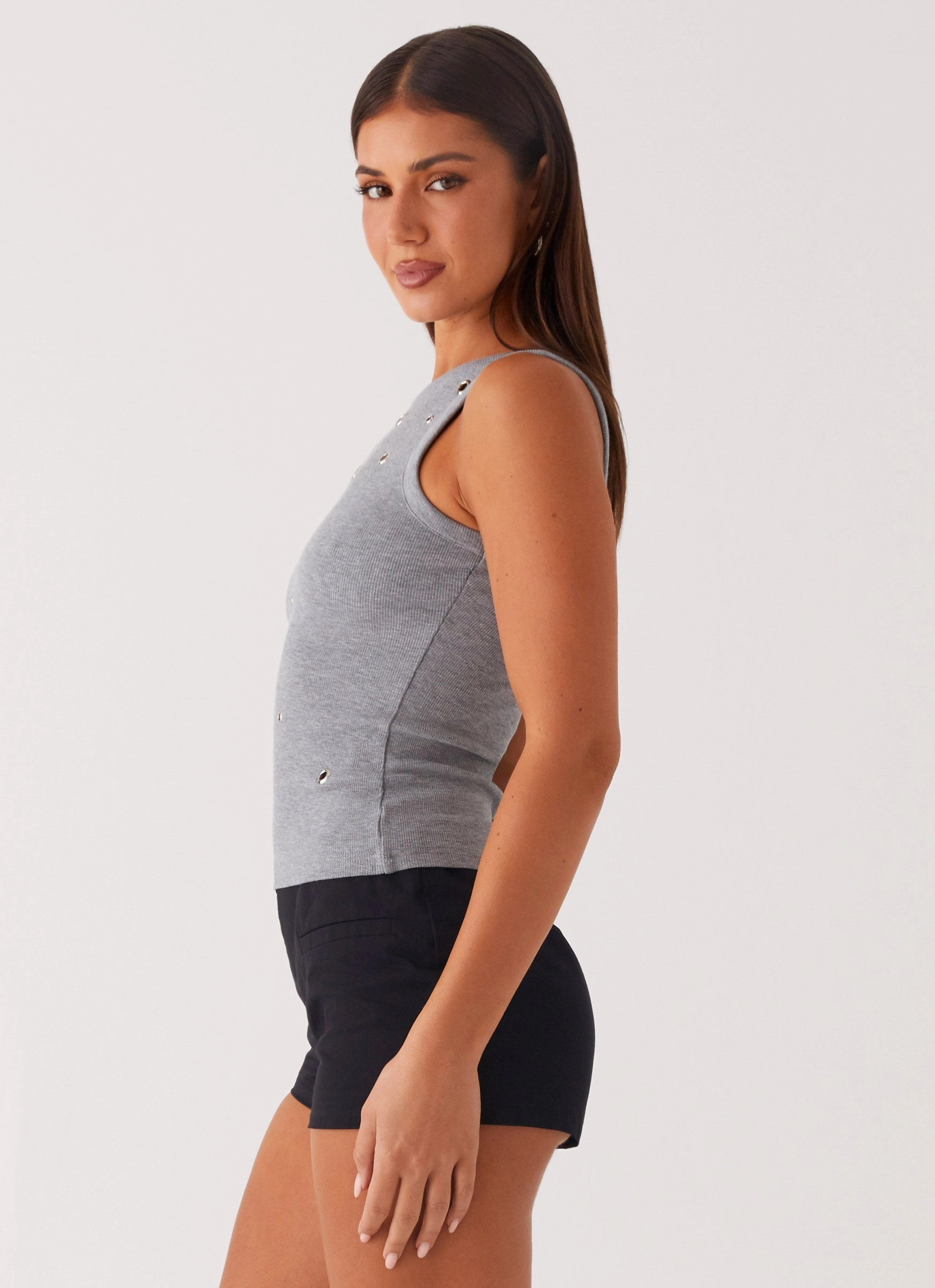 Oblivion Tank Top - Grey Fashionable Shirt Four Way Stretch Material