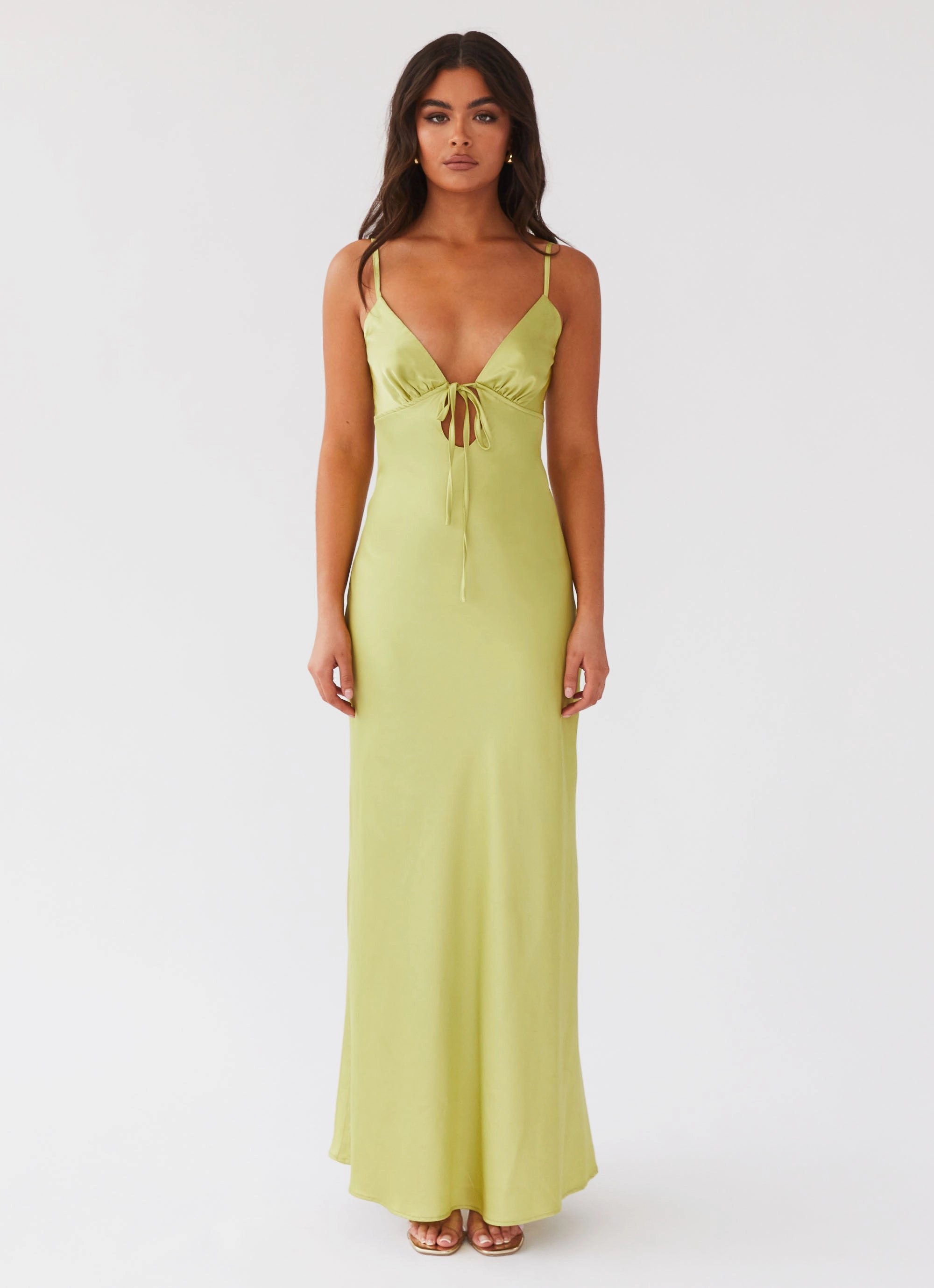 Flora Satin Maxi Dress - Green Expectations Wedding guest