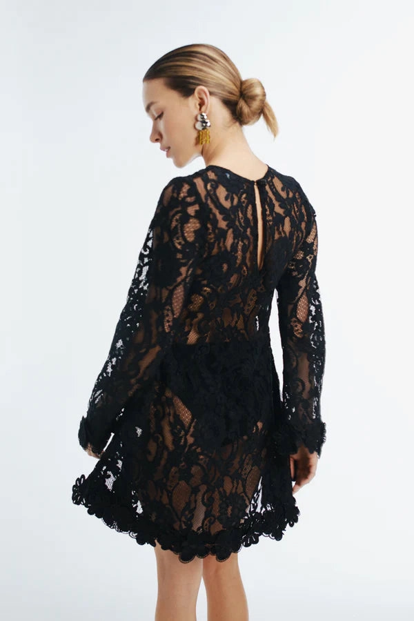 ConvertibleCollar Odessa Mini Dress in Black