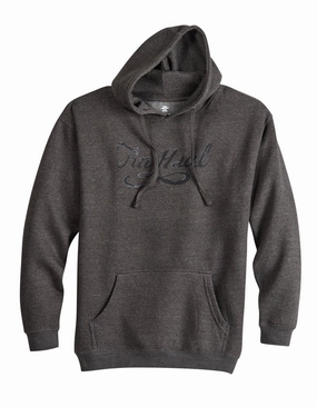 Transition Wear Fleece Lined Tin Haul Mens Curly Script Grey Cotton Blend Hoodie