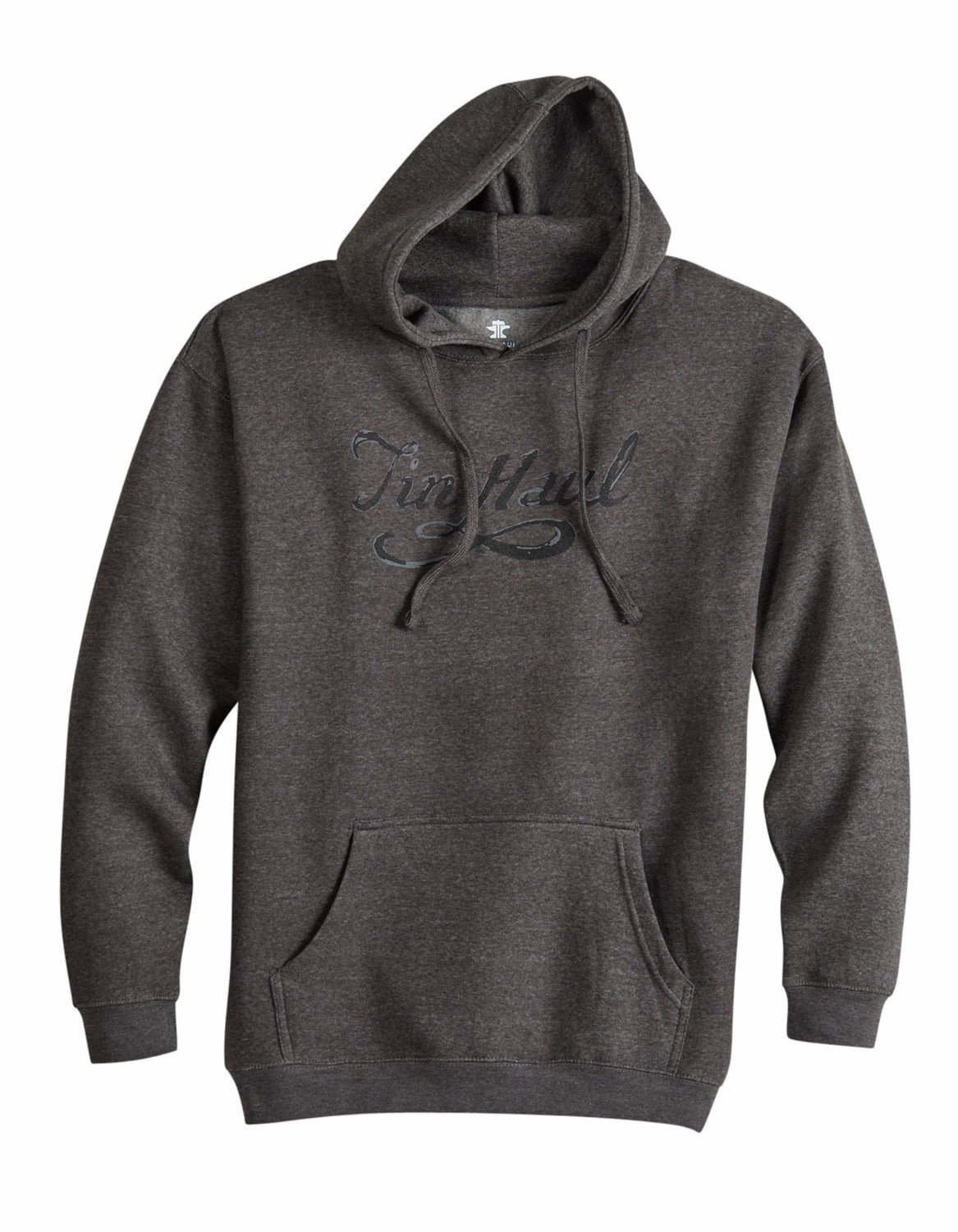 AntiStaticCoating Body Mapped Ventilation Tin Haul Mens Curly Script Grey Cotton Blend Hoodie