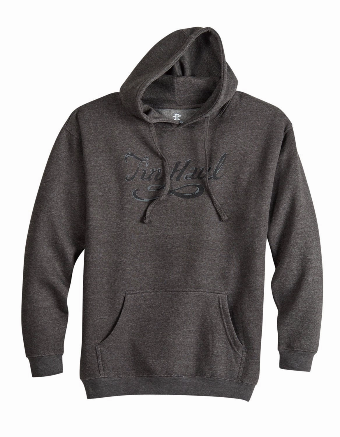 Tin Haul Mens Curly Script Grey Cotton Blend Hoodie Cotton Twill