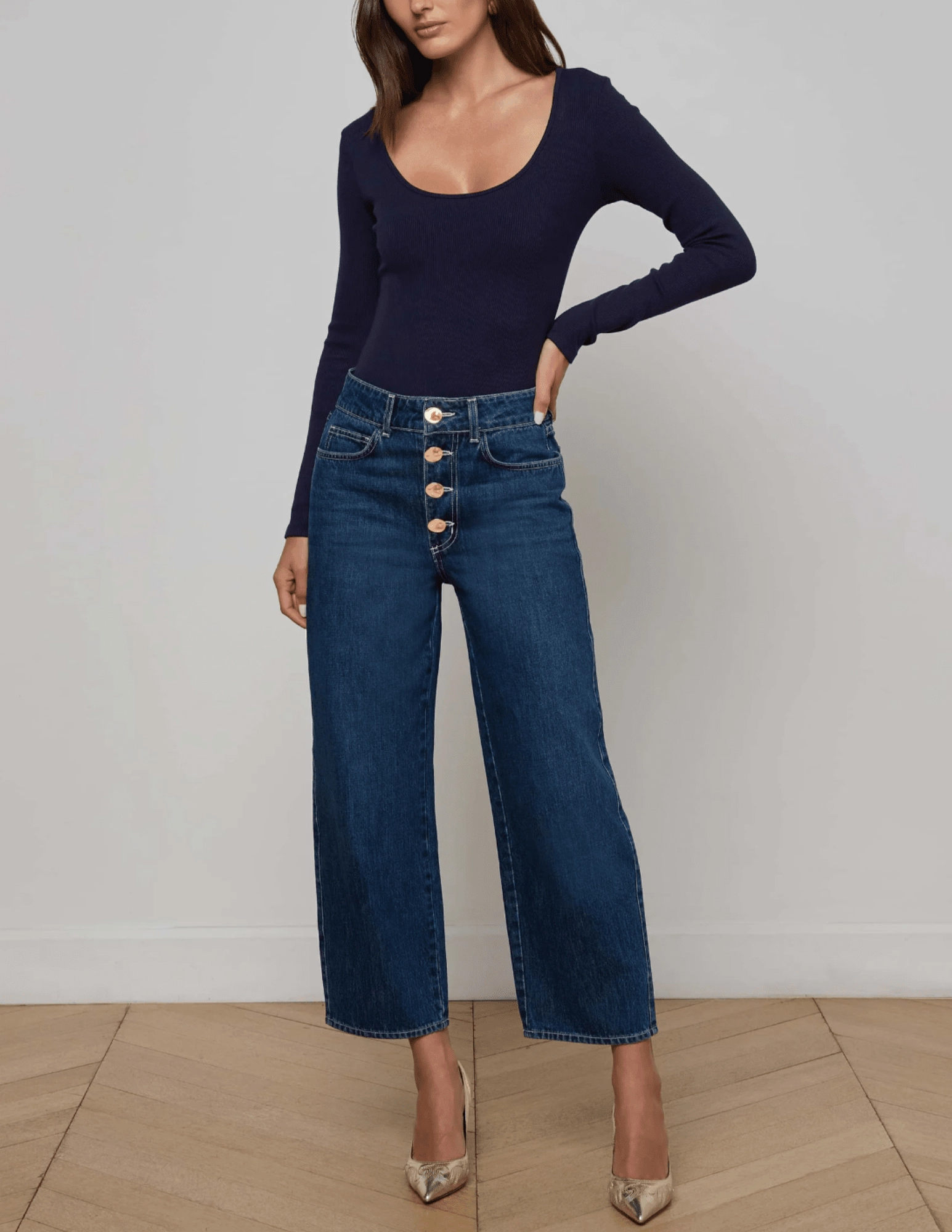 Autumn Days Parent Style Bold L??AGENCE Liora High Rise Cropped Jeans in Rampart